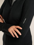 Women's Merino 260 Quantum Long Sleeve Zip Hoodie Black - 5