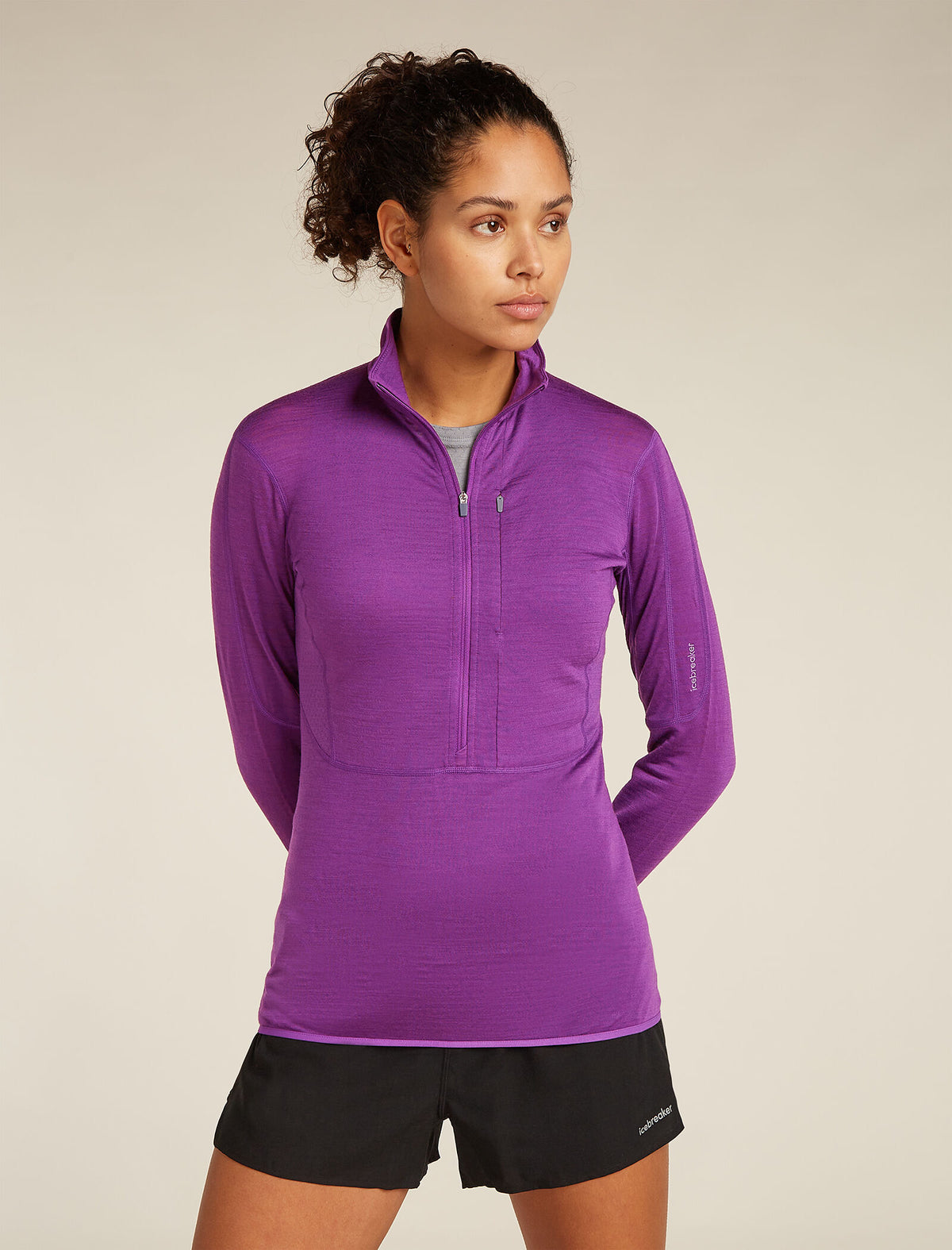 Women's Merino Blend 200 Realfleece™ Descender Long Sleeve Half Zip Top  - 1