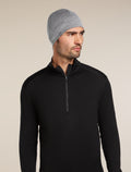 Unisex Merino 200 Pocket Hat Black/Gritstone Heather - 12