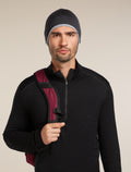 Unisex Merino 200 Pocket Hat Black/Gritstone Heather - 4