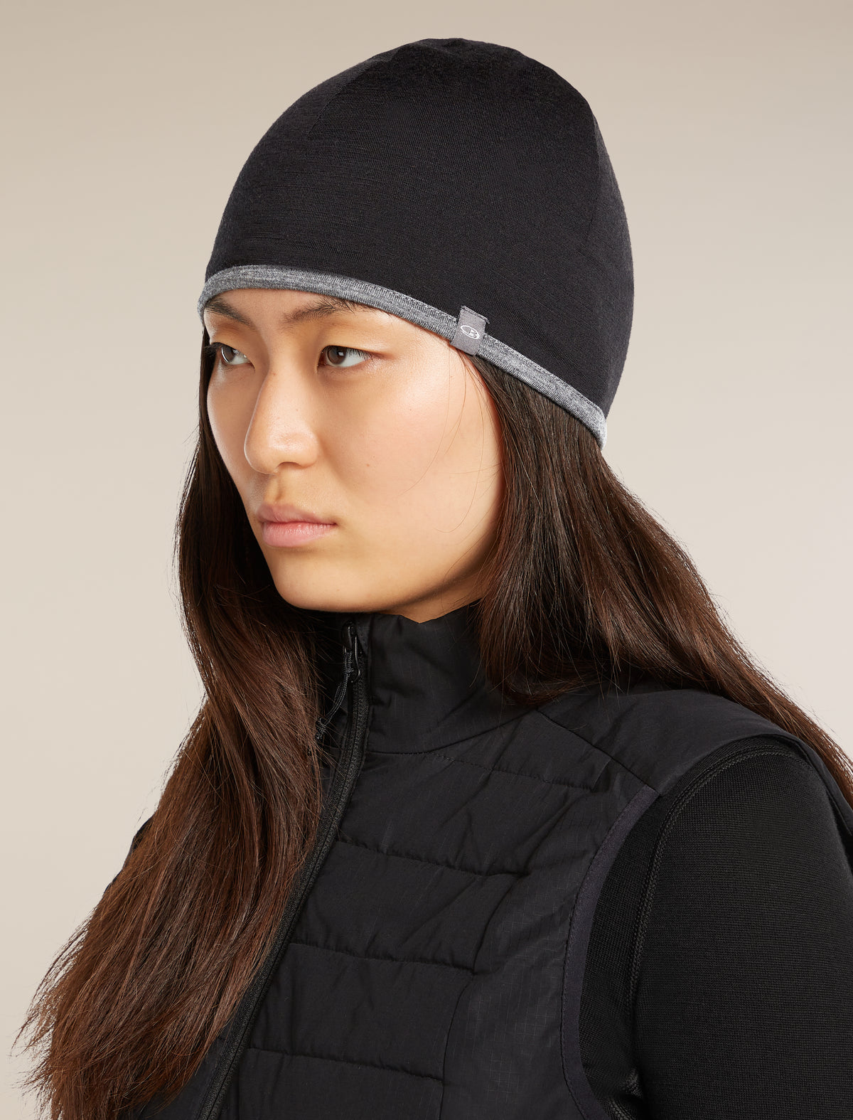 Unisex Merino 200 Pocket Hat Black/Gritstone Heather - 6